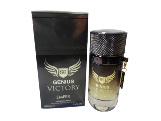 GENIUS VICTORY MAN This fragrance smells strong and sweet. Top notes (first smells): Pink Pepper: Spicy and slightly sweet Lemon: Fresh and zesty Middle notes (heart of the fragrance): Olibanum (Frankincense): Smoky and woody Lavender: Fresh and calming Base notes (lasts the longest): Vanilla: Warm and sweet Tonka Bean: Nutty and creamy Amber: Rich and warm Why it's awesome: Lasts a really long time on skin and clothes. People will notice it, and you’ll get lots of compliments. Leaves a strong scent trail behind you!