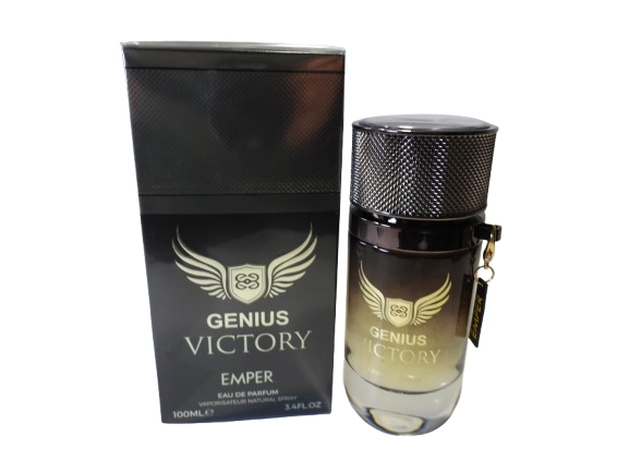 GENIUS VICTORY MAN This fragrance smells strong and sweet. Top notes (first smells): Pink Pepper: Spicy and slightly sweet Lemon: Fresh and zesty Middle notes (heart of the fragrance): Olibanum (Frankincense): Smoky and woody Lavender: Fresh and calming Base notes (lasts the longest): Vanilla: Warm and sweet Tonka Bean: Nutty and creamy Amber: Rich and warm Why it's awesome: Lasts a really long time on skin and clothes. People will notice it, and you’ll get lots of compliments. Leaves a strong scent trail behind you!