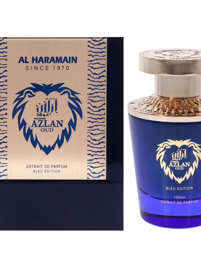 Al Haramain Azlan Oud Bleu - Cologne for Men - Extrait de Parfum - Long Lasting Oud Perfume for Men - Arabian Perfume - Men's Cologne - 3.33 oz