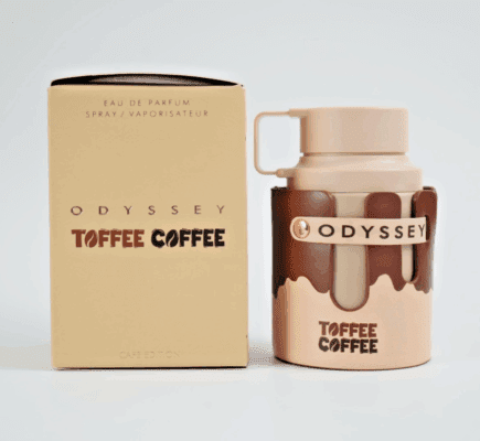Odyssey Toffee Coffee by Armaf is a new unisex fragrance released in 2025, and it’s all about sweet, cozy, dessert-like goodness. It smells like a rich, creamy coffee drink with caramel and vanilla. Here’s what you’ll notice when you smell it: Top notes: Sweet dulce de leche (caramel milk), bold coffee, golden honey, soft saffron, and a touch of bright bergamot. Middle notes: Creamy toffee, smooth lactones (milky scent), earthy oakmoss, gentle white flowers, and romantic Bulgarian rose. Base notes: Warm sugar cane, soft vanilla, glowing amber, clean white musk, and smooth woody notes. It smells like a sweet coffee shop treat — warm, delicious, and cozy — perfect for anyone who loves rich, gourmand scents that stand o