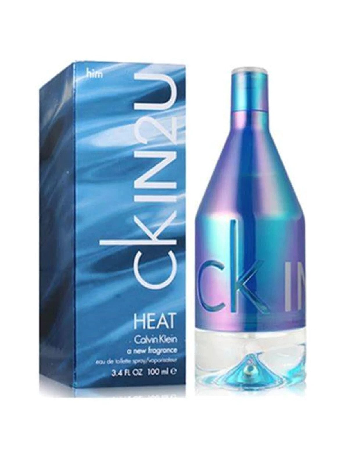 CK IN2U HIM HEAT BY CALVIN KLEIN Men 3.4 oz 100ml Eau de Toillette Spray Rare " SOFT powdery smell, smooth and clean" BLU