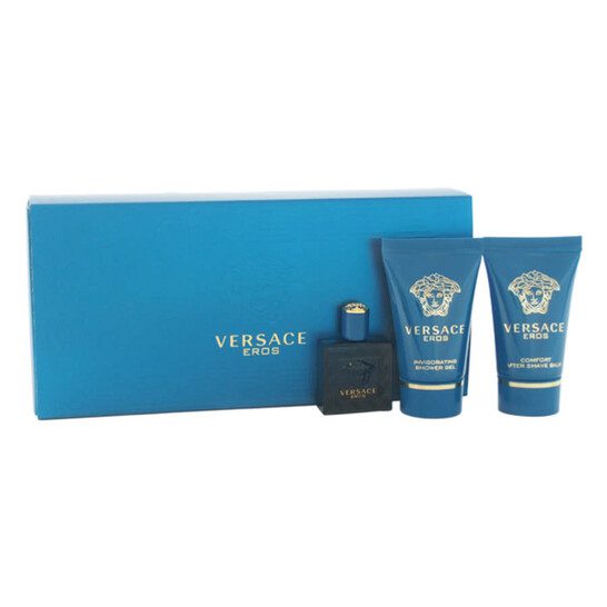 This set includes: 0.17 oz Eau de Toilette mini 0.8 oz After Shave Balm 0.8 oz Shower Gel All items are packaged together in a gift box.
